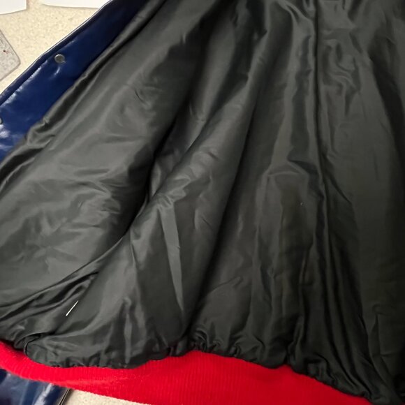 VTG Superman Varsity Jacket Mens XXL Blue Red & White Stripes Justice League USA - Picture 9 of 16